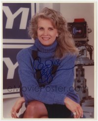 1h749 CANDICE BERGEN signed color 8x10 REPRO still 1990s TV's Murphy Brown smiling by camera!