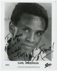 1h569 CARL ANDERSON signed 8x10 publicity still 1986 portrait of the singer at Epic Records!
