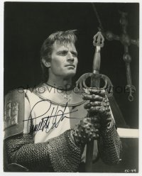 1h307 CHARLTON HESTON signed 7.5x9.25 still 1961 great close up with sword & armor from El Cid!