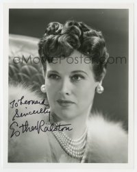 1h891 ESTHER RALSTON signed 8x10.25 REPRO still 1980s glamorous head & shoulders portrait w/pearls!