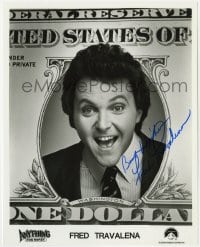 1h354 FRED TRAVALENA signed TV 8x10 still 1984 he was the host of Anything For Money!