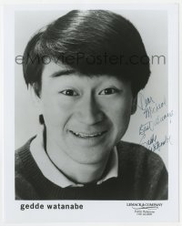 1h579 GEDDE WATANABE signed 8x10 publicity still 1980s portrait of the Asian-American actor!