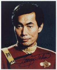 1h770 GEORGE TAKEI signed color 8x10 REPRO still 1998 great portrait as Sulu in Star Trek uniform!