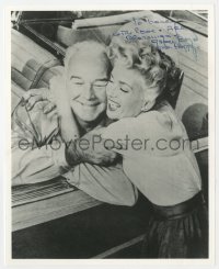 1h908 GRACE BRADLEY signed 8x10 REPRO still 1980s great close up hugging her husband William Boyd!