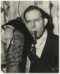 1h364 HARRY MORGAN signed 7.5x9.25 still 1950 close portrait smoking cigar when he made Dark City!