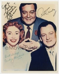 1h775 HONEYMOONERS signed color 8x10 REPRO still 1980s by Jackie Gleason, Carney & Audrey Meadows!