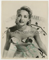 1h382 JANE POWELL signed 8x10 still 1940s sexy close portrait wearing strapless dress!