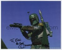 1h781 JEREMY BULLOCH signed color 8x10 REPRO still 2000s great close up as Star Wars' Boba Fett!