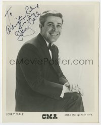 1h587 JERRY VALE signed 8x10 publicity still 1970s portrait of the singer at CMA management!