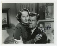 1h924 JOEL McCREA signed 8x10 REPRO still 1980s close up hugging Merle Oberon from These Three!
