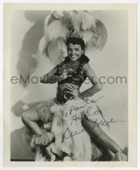 1h424 LENA HORNE signed 8x10 still 1940s sexy portrait in skimpy feathered showgirl outfit!