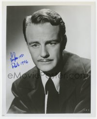 1h941 LEW AYRES signed 8x10 REPRO still 1981 head & shoulders portrait with mustache from 1946!