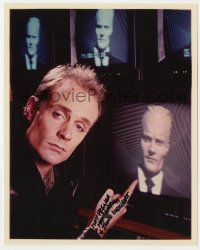 1h809 MATT FREWER signed color 8x10 REPRO still 1990s pointing to himself as Max Headroom on TV!