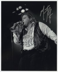 1h954 MEAT LOAF signed 8x10 REPRO still 2000s great close up singing into microphone!