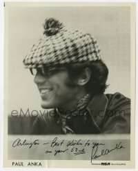 1h615 PAUL ANKA signed 8x10 music publicity still 1970 great profile portrait at RCA Records!