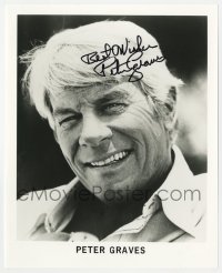 1h619 PETER GRAVES signed 8x10 publicity still 1990s head & shoulders portrait later in his career!