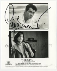 1h470 PIERCE BROSNAN signed 8x10 still 1999 split image with Rene Russo in The Thomas Crown Affair!
