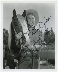 1h970 REX ALLEN signed 8x10 REPRO still 1980s great cowboy portrait with his horse Koko!