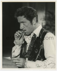 1h972 RICHARD BOONE signed 8x10 REPRO still 1980s as Paladin smoking cigar & reading letter!