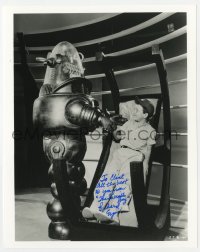 1h974 RICHARD EYER signed 8x10 REPRO still 1980s with Robby the Robot in The Invisible Boy!