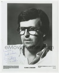 1h486 RICHARD FRANKLIN signed 8x10 still 1984 portrait of the director of Cloak & Dagger!