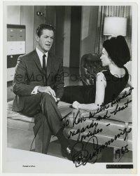 1h494 ROBERT CUMMINGS signed 8x10.25 still 1965 with Shirley MacLaine in What a Way to Go!