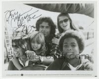 1h496 ROBERT LOGAN signed 8x10 still 1980s portrait with his co-stars from The Sea Gypsies!