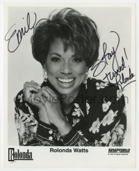 1h625 ROLONDA WATTS signed 8x10 publicity still 1990s smiling portrait of the talk show host!