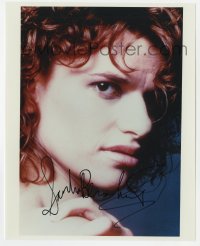 1h826 SANDRA BERNHARD signed color 8x10 REPRO still 1990s super close up of the actress/comedienne!
