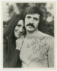 1h513 SONNY BONO signed 8x10.25 still 1970s great close portrait with smiling Cher!