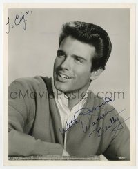 1h541 WARREN BEATTY signed 8x10 still 1962 super young smiling portrait from All Fall Down!