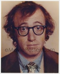 1h840 WOODY ALLEN signed color 8x10 REPRO still 1980s head & shoulders portrait of the comedian!