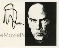 1h642 YUL BRYNNER signed 8x10 publicity still 1980s great intense portrait of the famous actor!
