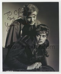 1h999 YVONNE MONLAUR signed 8x10 REPRO still 1980s with vampire David Peel in Brides of Dracula!