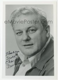 1h209 CHARLES DURNING signed 5x7 photo 1980s super close head & shoulders portrait!