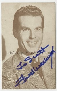 1h200 FRED MACMURRAY signed deluxe 4x6 fan photo 1930s smiling portrait of the leading man!