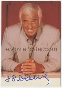 1h550 JEAN-PAUL BELMONDO signed color 4x6 publicity still 1990s smiling later in his career!