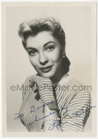 1h234 LORI NELSON 5x7 signed photo 1950s great portrait of the pretty actress in stripes!