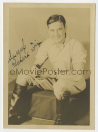 1h202 RICHARD DIX signed 5x7 fan photo 1930s great seated portrait of the leading man!
