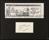 1h038 BOB THAVES signed 3x5 index card in 11x14 display 1980s matted with his Frank & Ernest comic!