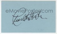1h657 CHARLTON HESTON signed 3x5 index card 1980s it can be framed & displayed with a repro!