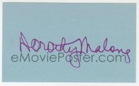 1h666 DOROTHY MALONE signed 3x5 index card 1980s it can be framed & displayed with a repro!