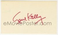 1h676 GENE KELLY signed 3x5 index card 1980s it can be framed & displayed with a repro!