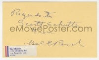 1h681 HAL ROACH signed 3x5 index card 1980s it can be framed & displayed with a repro!