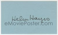 1h683 HELEN HAYES signed 3x5 index card 1980s it can be framed & displayed with a repro!