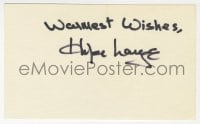 1h684 HOPE LANGE signed 3x5 index card 1980s can be framed & displayed with a repro still!