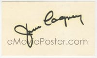 1h687 JAMES CAGNEY signed 3x5 index card 1980s it can be framed & displayed with a repro!