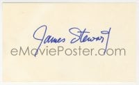 1h689 JAMES STEWART signed 3x5 index card 1980s it can be framed & displayed with a repro!