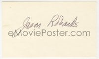 1h692 JASON ROBARDS JR. signed 3x5 index card 1980s it can be framed & displayed with a repro!