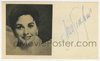 1h693 JEAN SIMMONS signed 3x5 index card 1958 it can be framed & displayed with a repro!